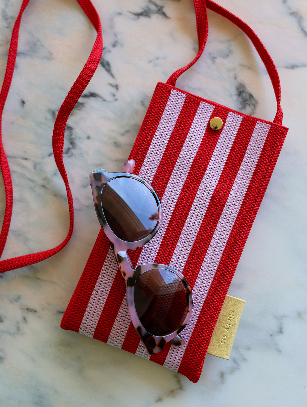 Handytasche - Knitted Stripes | Cérise + Ballet